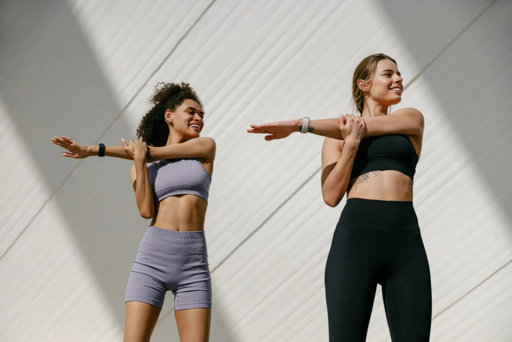 smiling women does warm up exercises in morning be 2024 04 22 16 14 26 utc 1